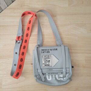 MIN &MON Creatures of the Future Mini Victor Print Gray Orange Crossbody Bag NWT